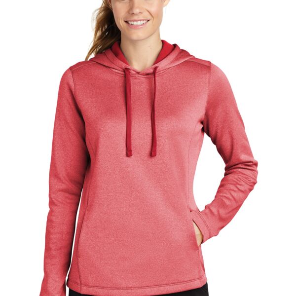 Ladies PosiCharge ® Sport Wick ® Heather Fleece Hooded Pullover - AF Thumbnail